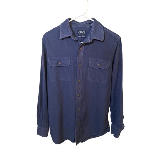 Vintage Chaps ,Chamois Heavy duty Workshirt mens size Small  newport Navy Blue - Picture 1 of 11